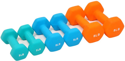 Premium Colored Neoprene Dumbbell Set with Rack