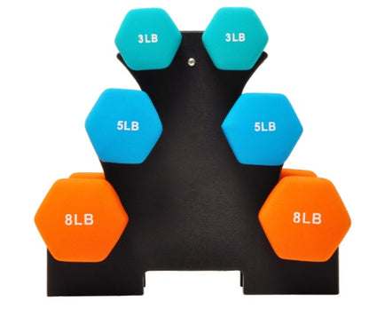 Premium Colored Neoprene Dumbbell Set with Rack