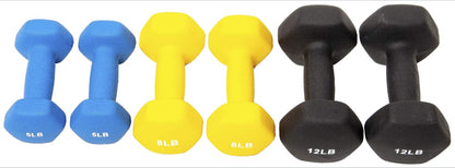 Premium Colored Neoprene Dumbbell Set with Rack
