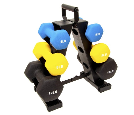 Premium Colored Neoprene Dumbbell Set with Rack