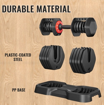 55LB 5-in-1 Adjustable Dumbbell with Anti-Slip Metal Handle