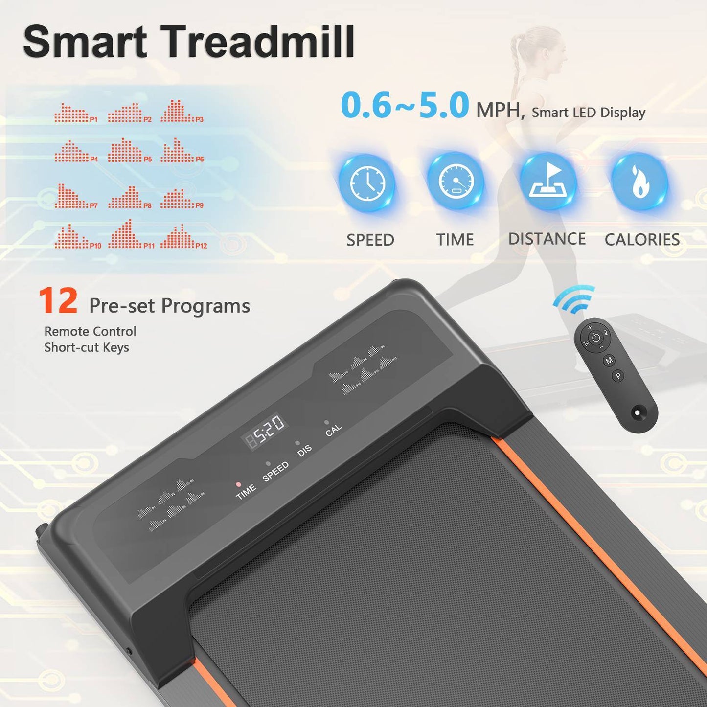 Compact 2.5 HP Mini Treadmill